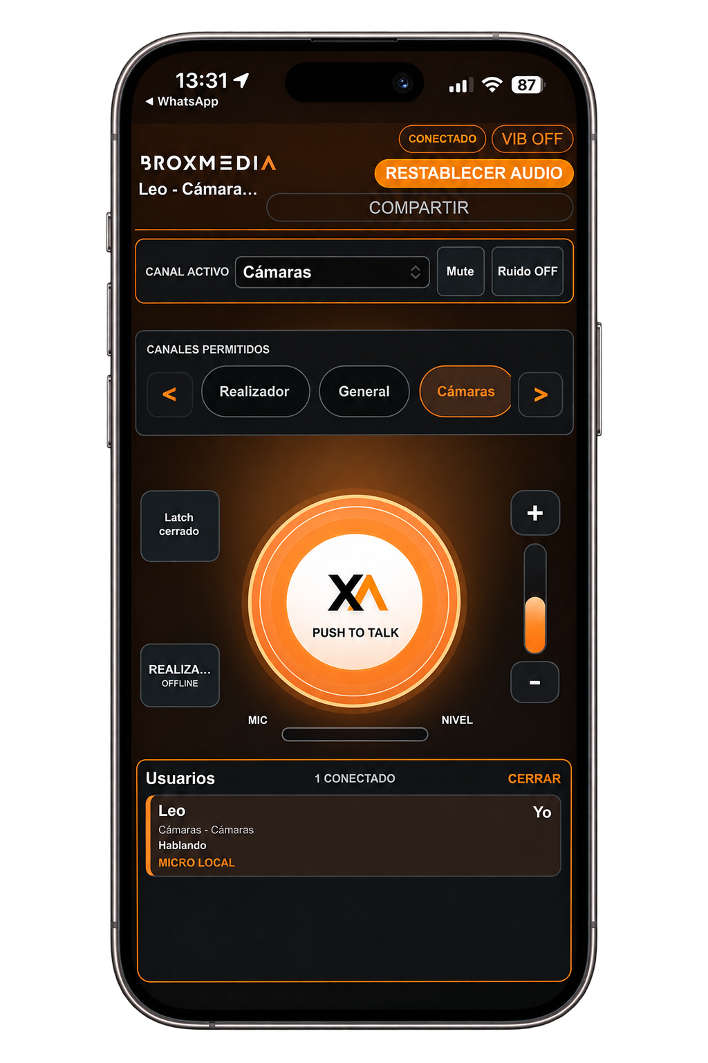 BROXMEDIA Intercom en uso